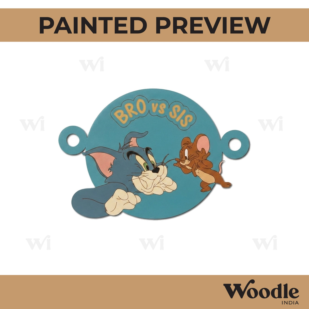 Tom & Jerry Rakhi Pre Marked MDF Design 1