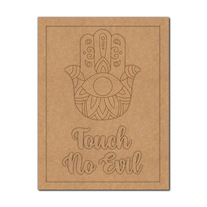 Touch No Evil Hamsa Hand Frame Pre Marked MDF Design 1