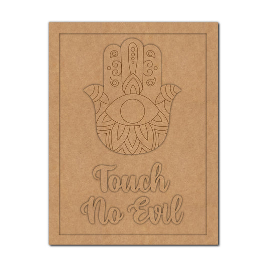Touch No Evil Hamsa Hand Frame Pre Marked MDF Design 1