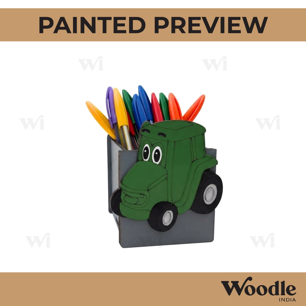 Tractor Pen Stand MDF Design 1