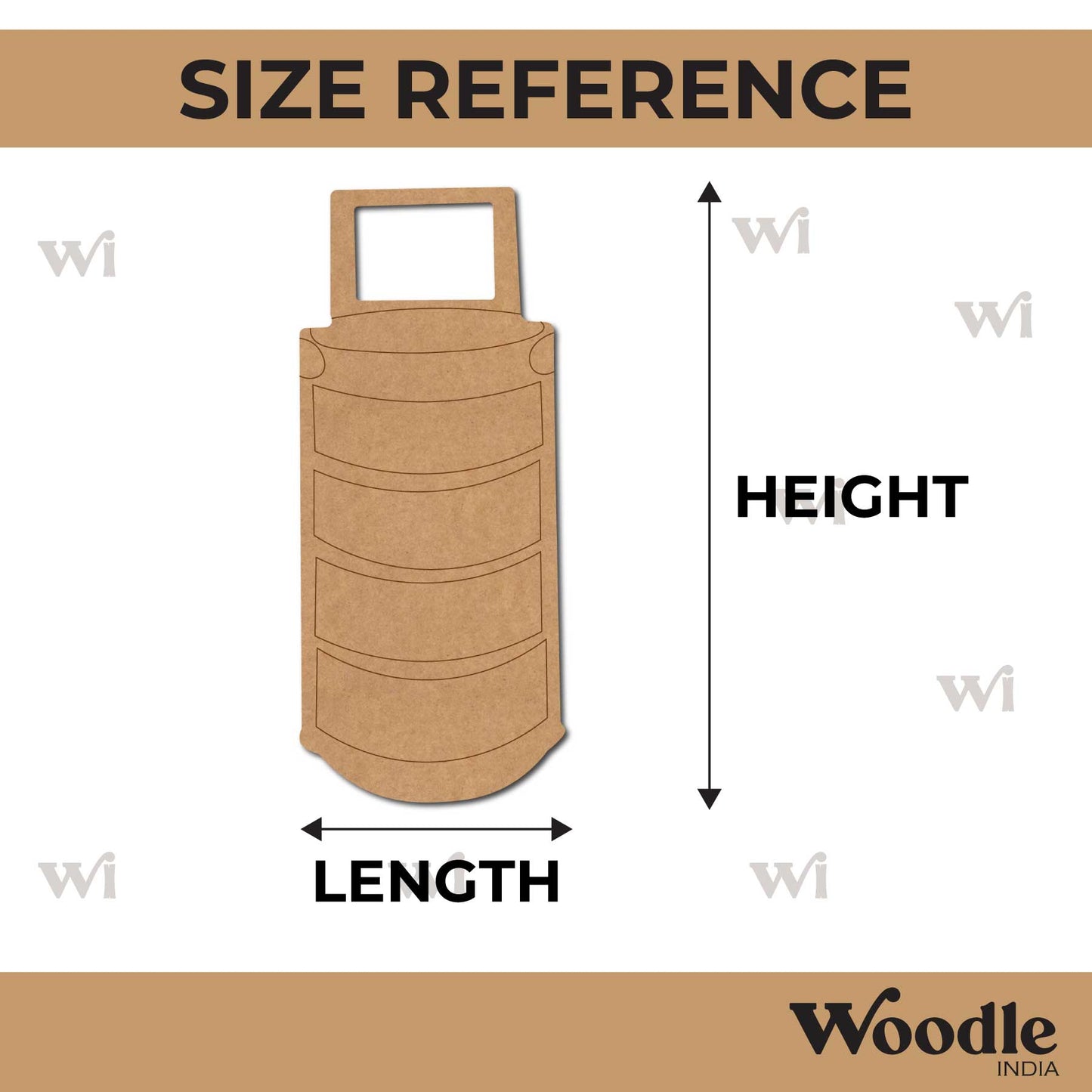Traditional Tiffin Box Pre Marked MDF Design 1