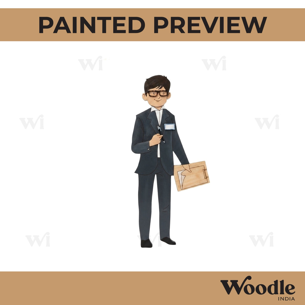 Train Conductor Man Pre Marked MDF Design 1