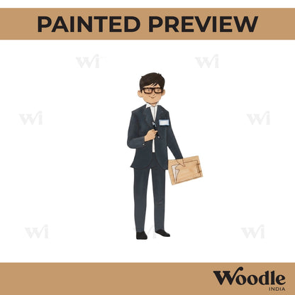 Train Conductor Man Pre Marked MDF Design 1