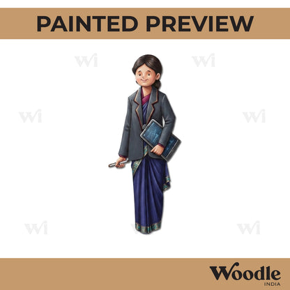 Train Conductor Woman Pre Marked MDF Design 1