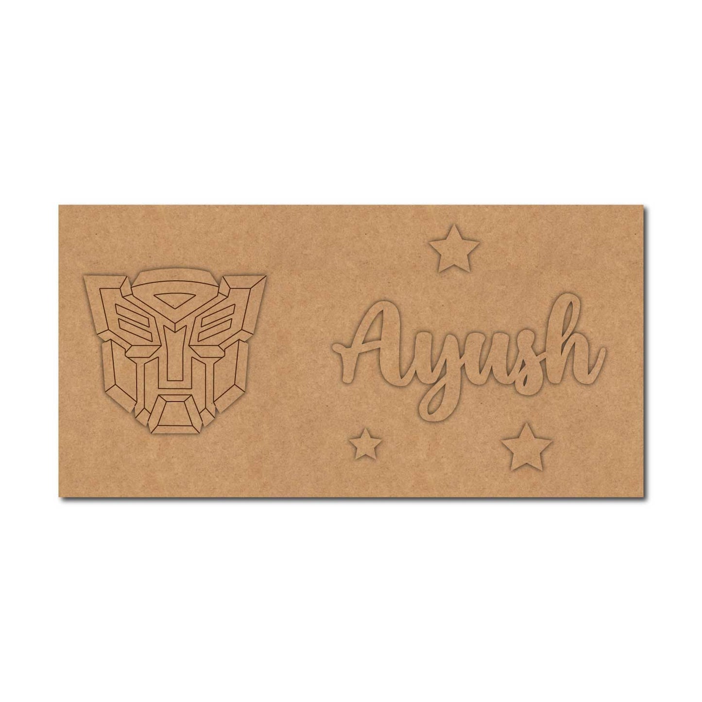 Transformers Kids Nameplate MDF Design 1