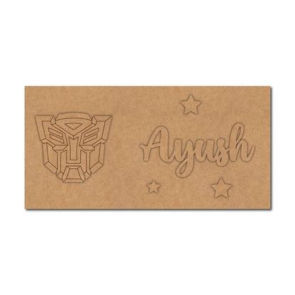 Transformers Kids Nameplate MDF Design 1
