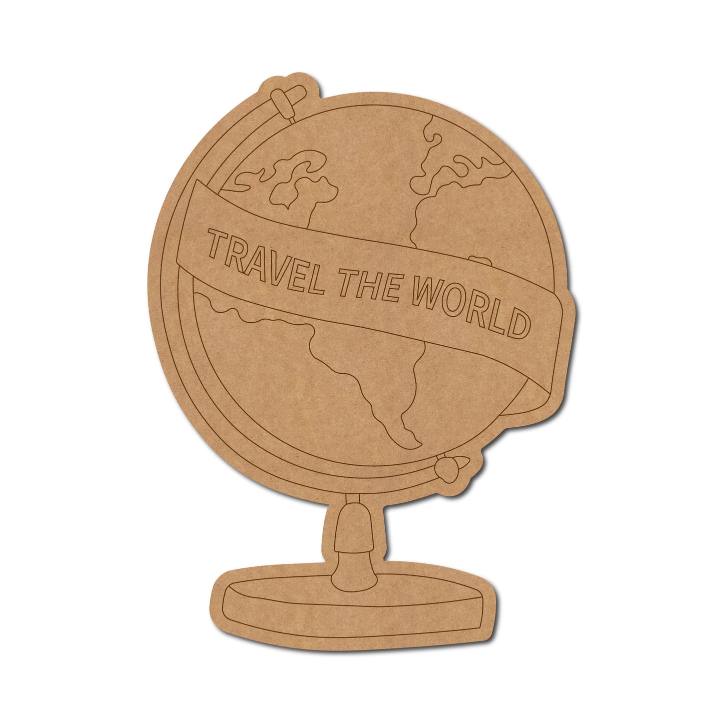 Travel The World Globe Pre Marked MDF Design 1