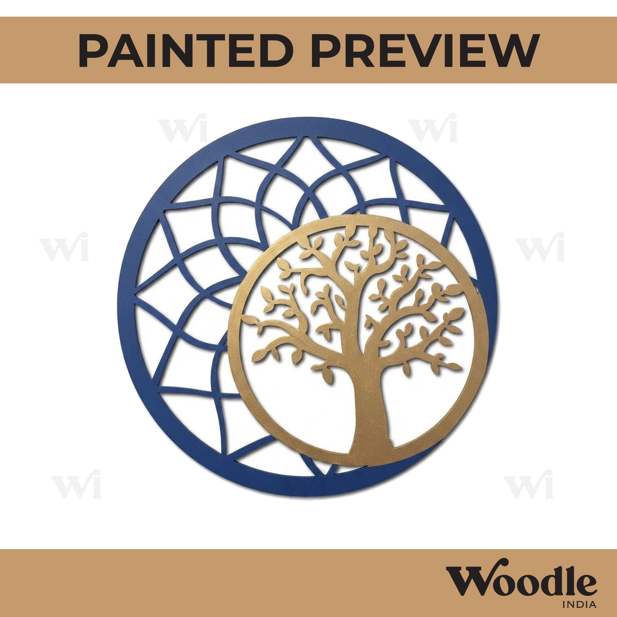 Tree Of Life Mandala Round Cutout MDF Design 1