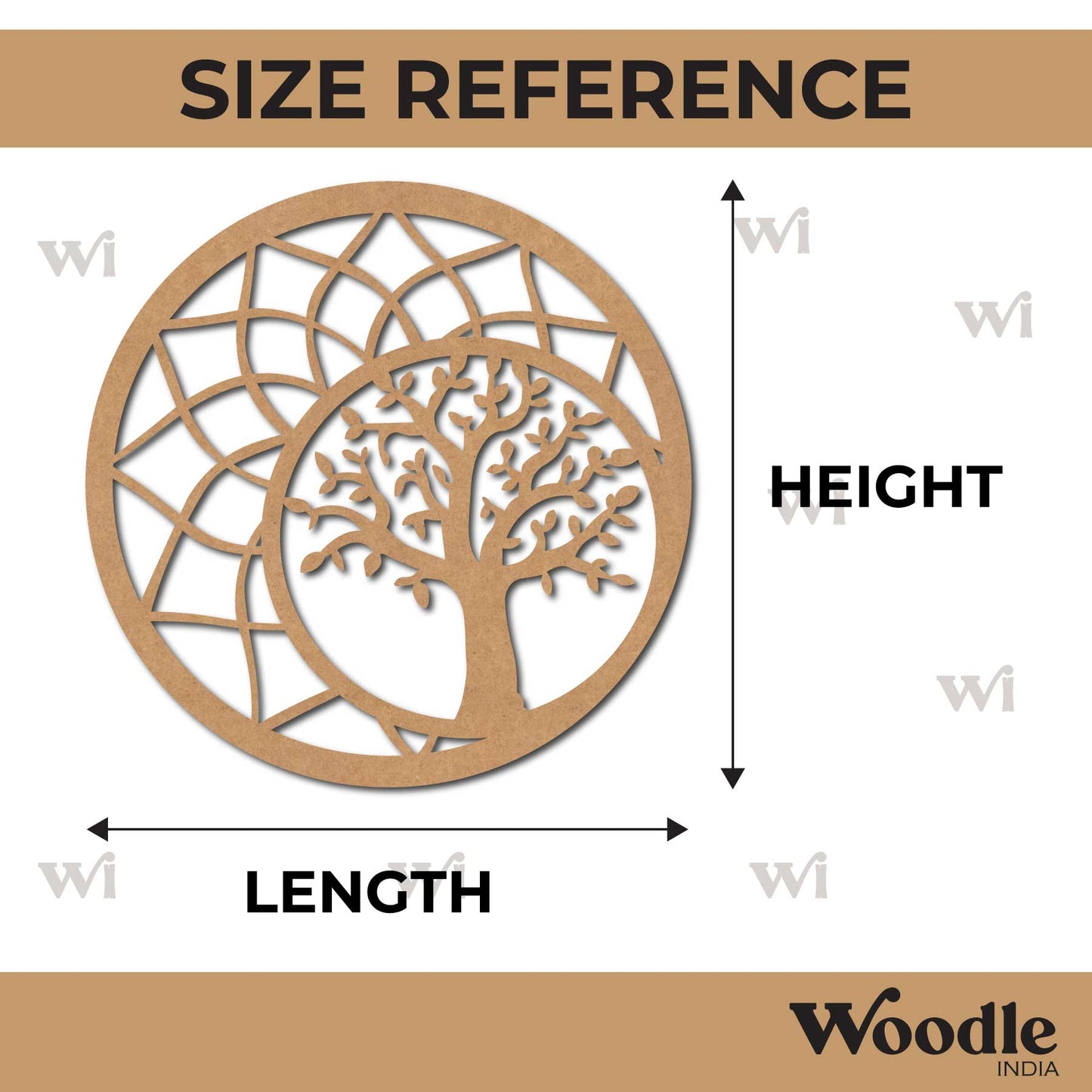 Tree Of Life Mandala Round Cutout MDF Design 1