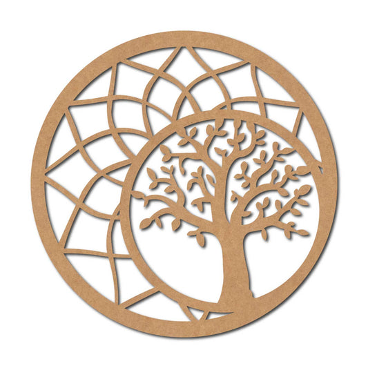 Tree Of Life Mandala Round Cutout MDF Design 1
