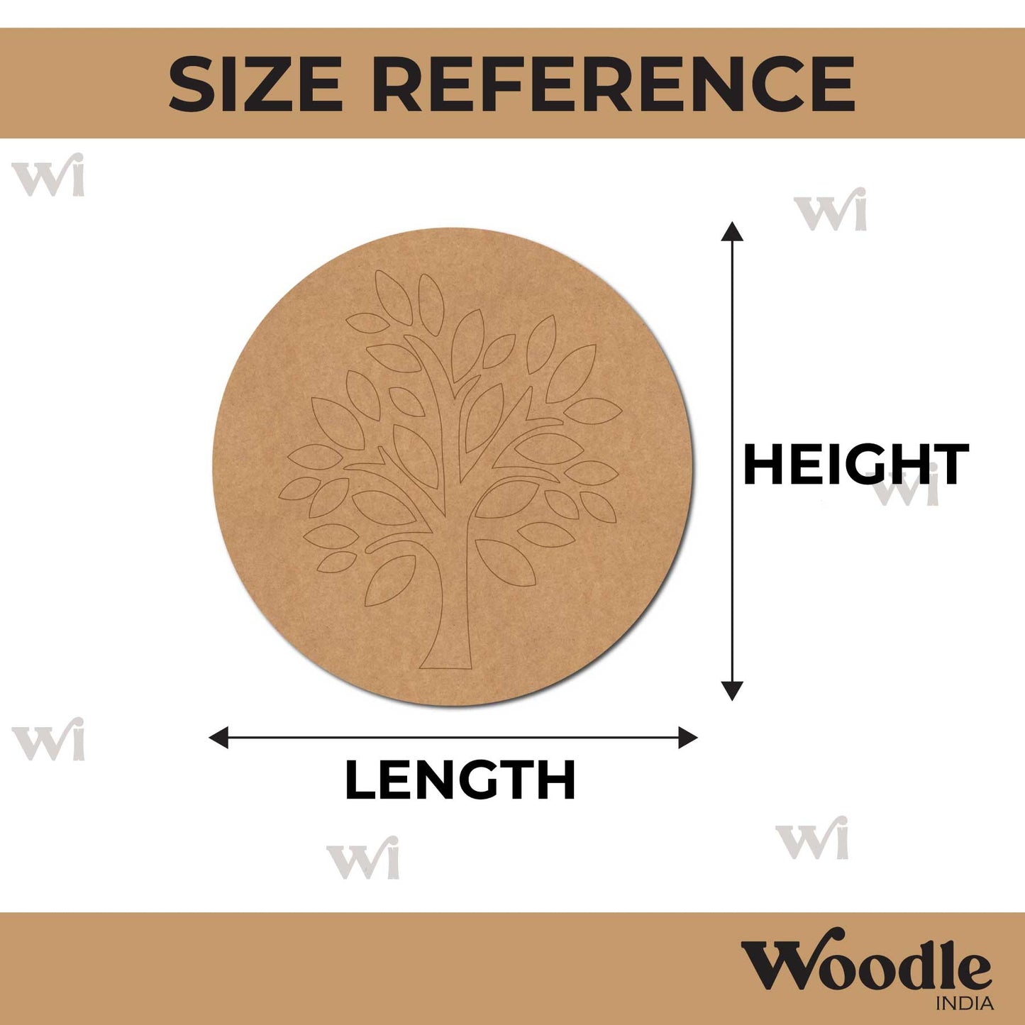 Tree Pre Marked Round MDF Design 1