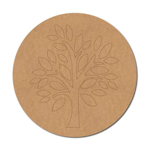 Tree Pre Marked Round MDF Design 1