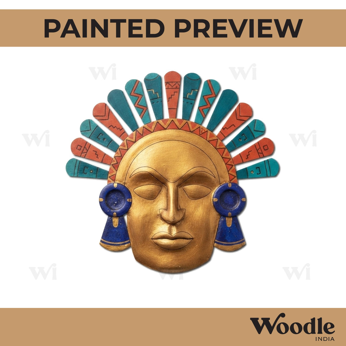 Tribal Man Face Pre Marked MDF Design 1