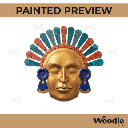 Tribal Man Face Pre Marked MDF Design 1