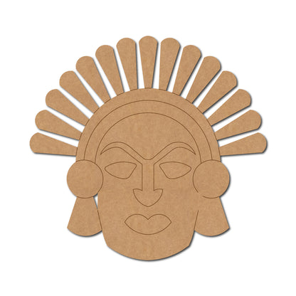 Tribal Man Face Pre Marked MDF Design 1