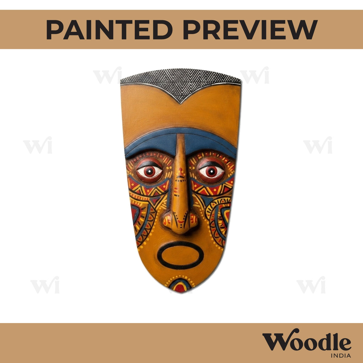 Tribal Man Face Pre Marked MDF Design 10