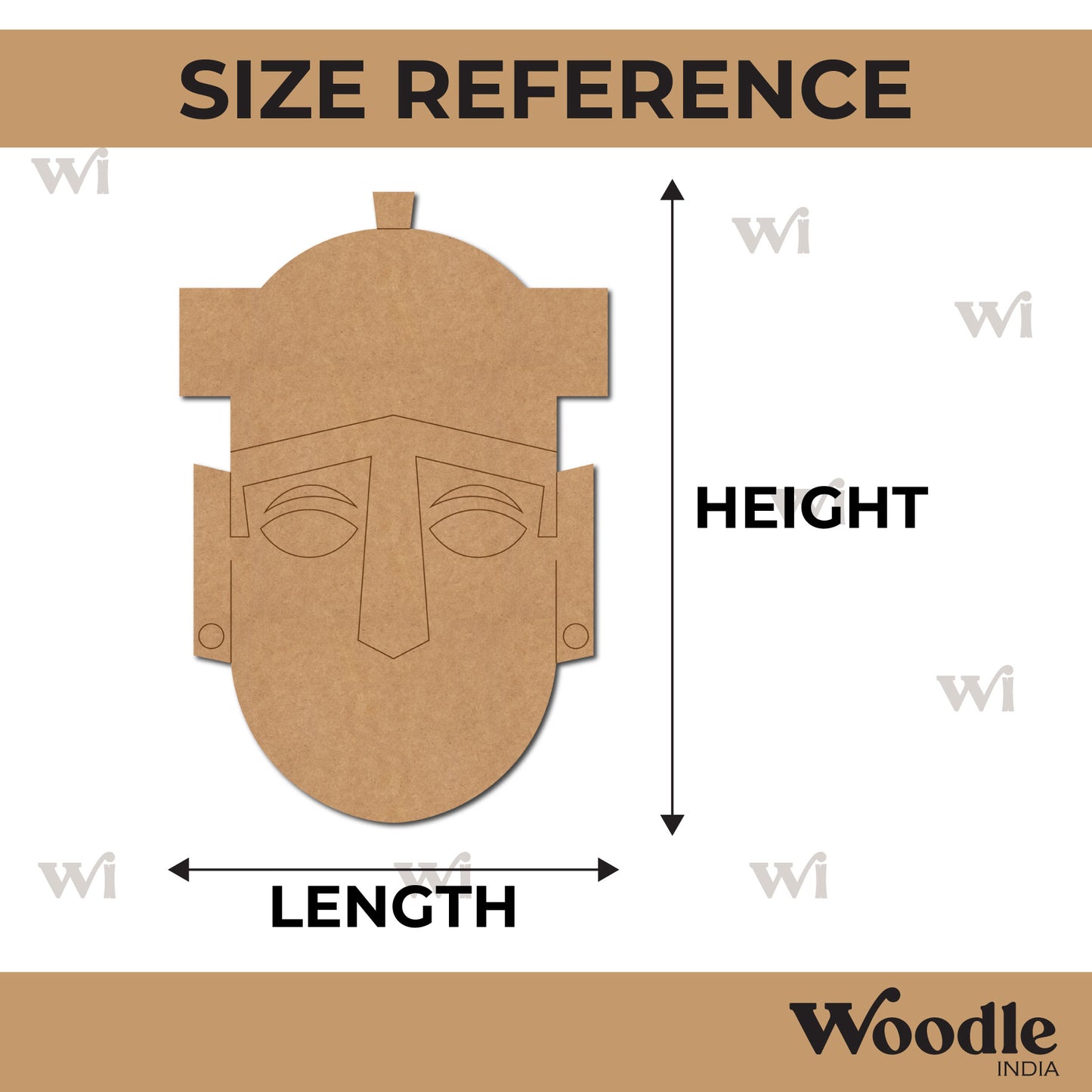 Tribal Man Face Pre Marked MDF Design 13