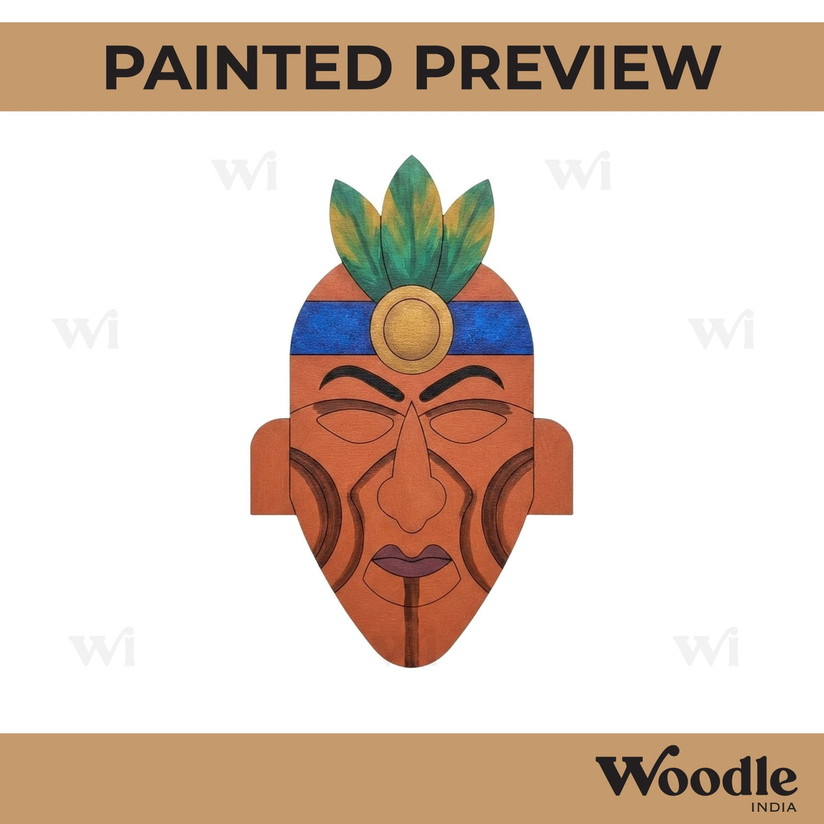 Tribal Man Face Pre Marked MDF Design 2