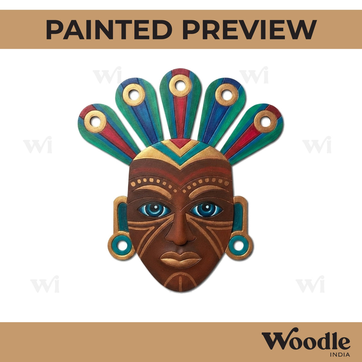 Tribal Man Face Pre Marked MDF Design 3