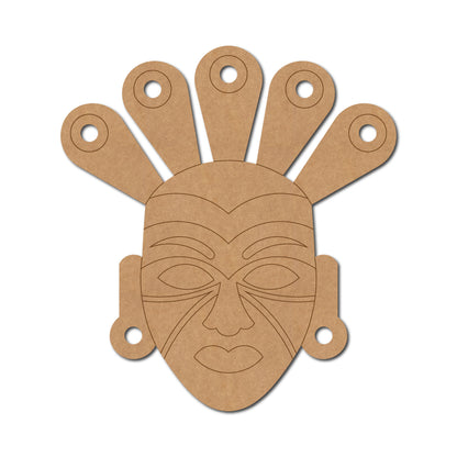 Tribal Man Face Pre Marked MDF Design 3