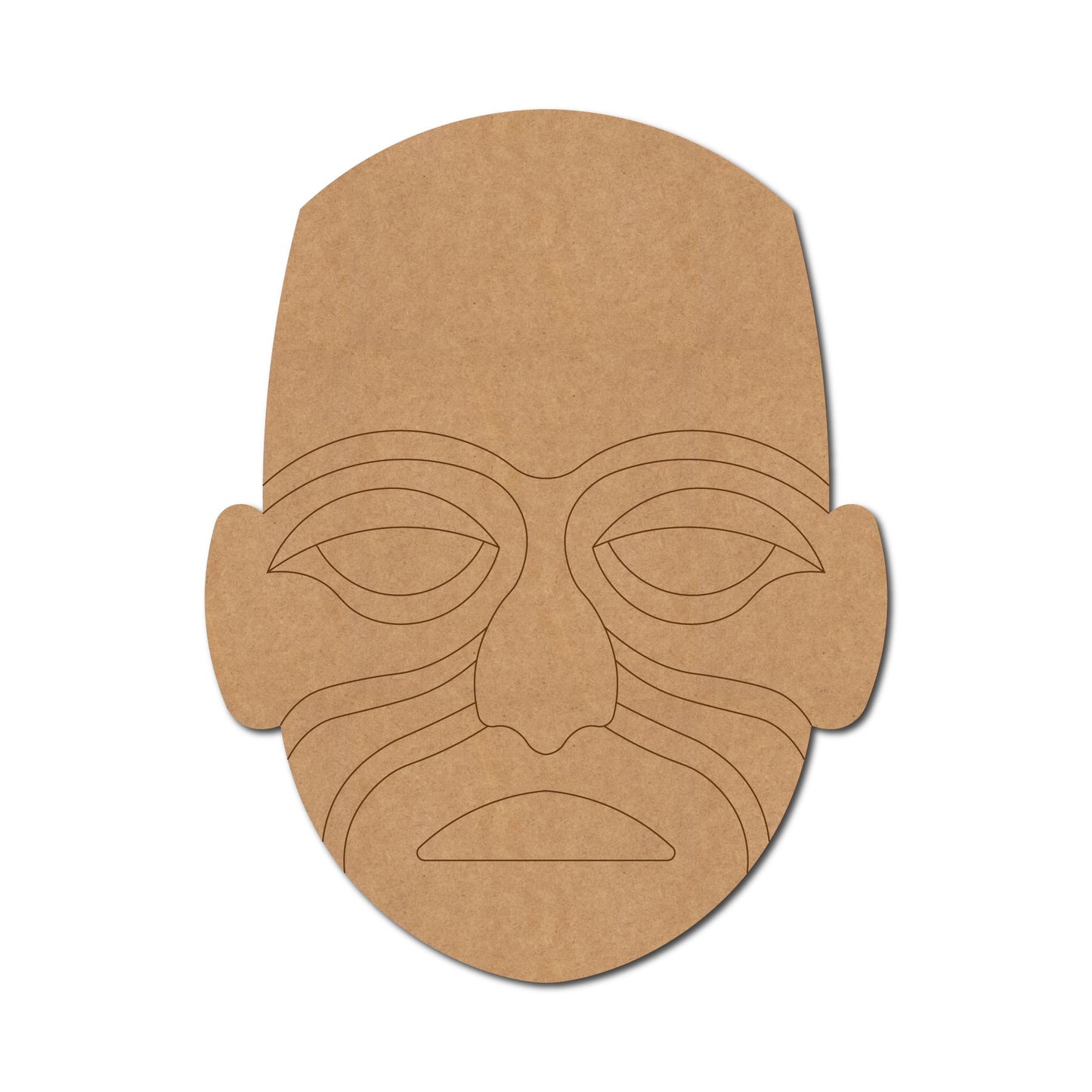 Tribal Man Face Pre Marked MDF Design 4