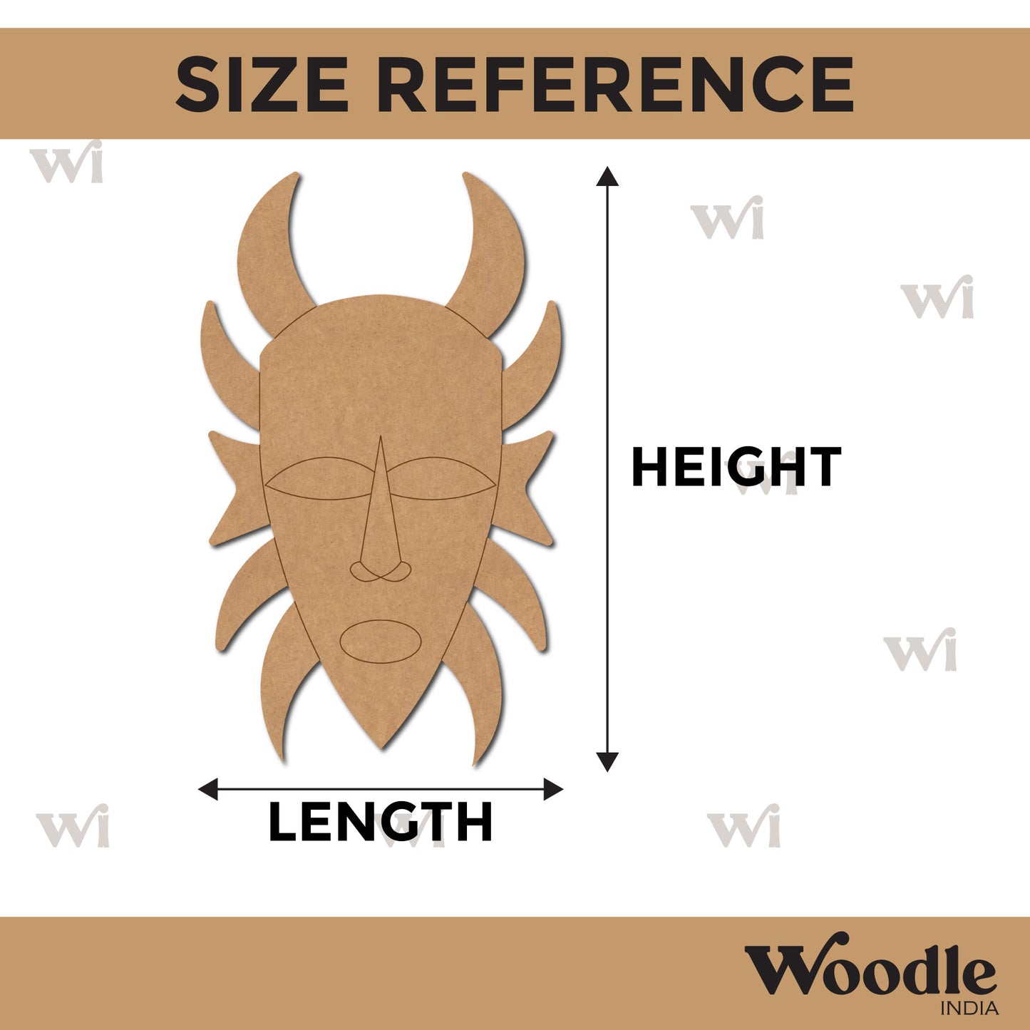 Tribal Man Face Pre Marked MDF Design 6