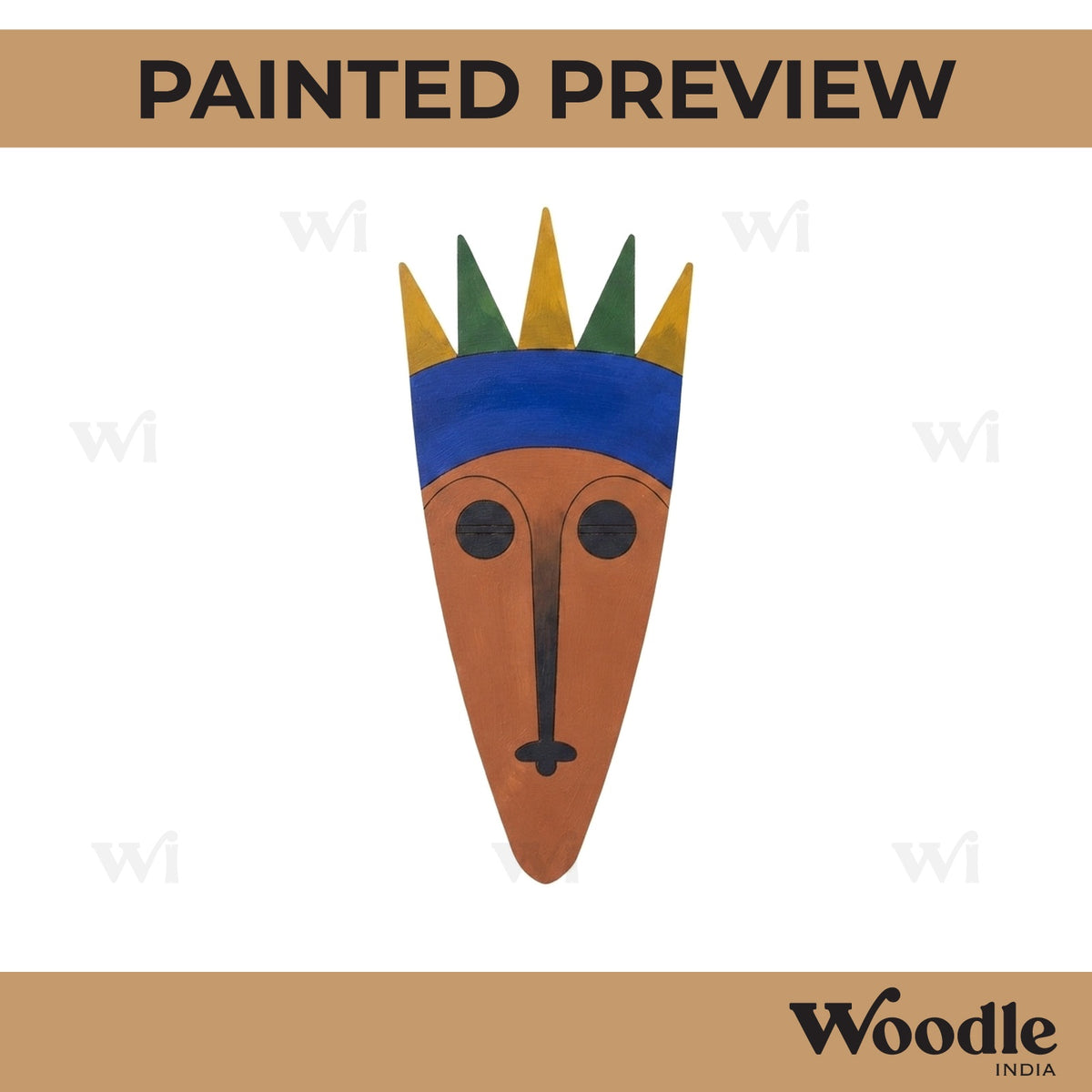 Tribal Man Face Pre Marked MDF Design 7