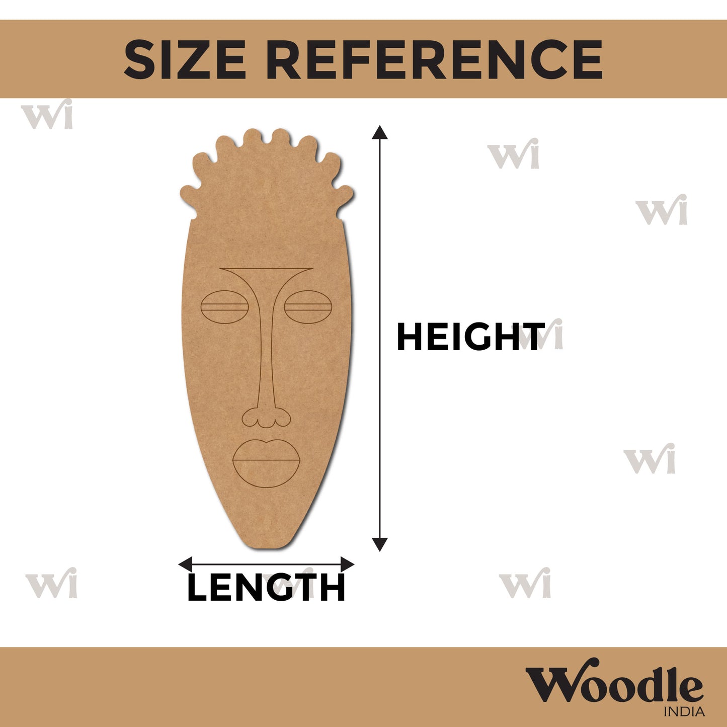 Tribal Man Face Pre Marked MDF Design 8