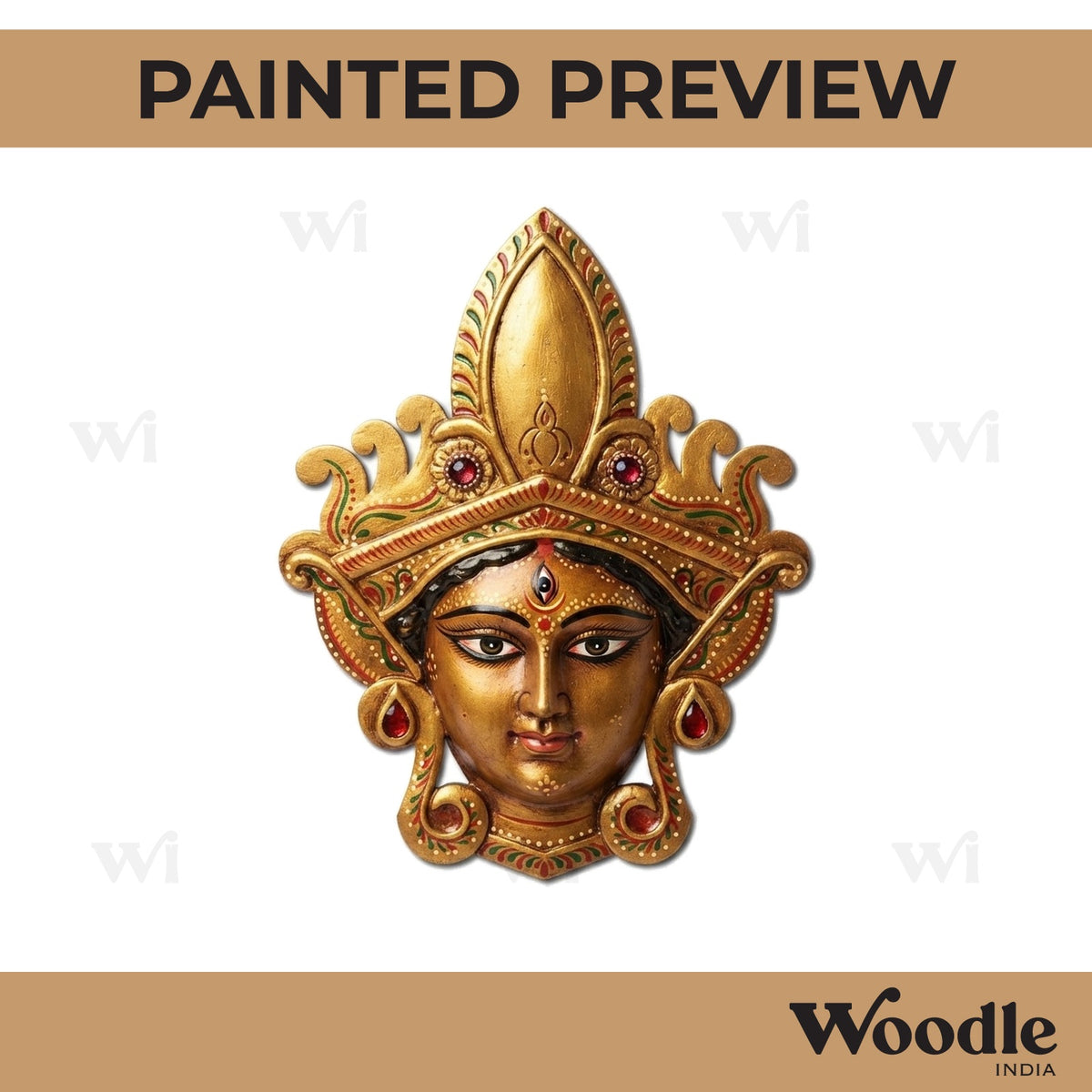 Trinayani Durga Maa Pre Marked MDF Design 2