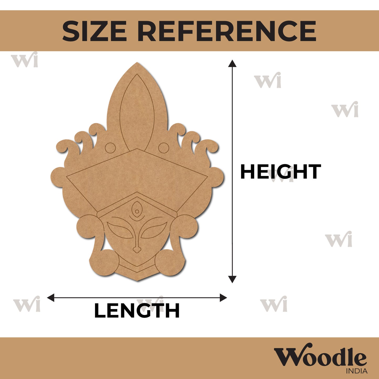 Trinayani Durga Maa Pre Marked MDF Design 2