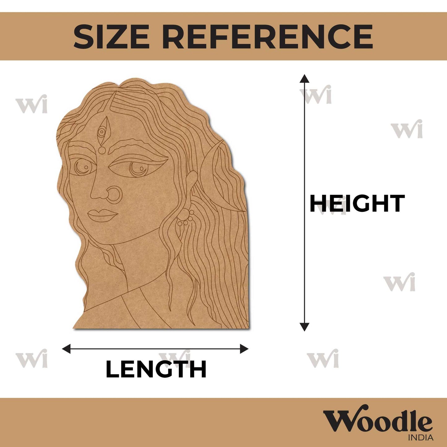 Trinayani Durga Maa Pre Marked MDF Design 3
