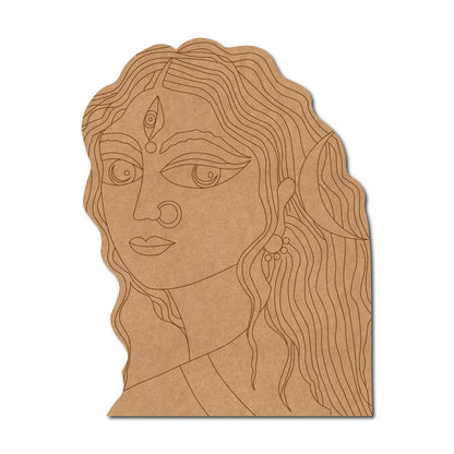 Trinayani Durga Maa Pre Marked MDF Design 3