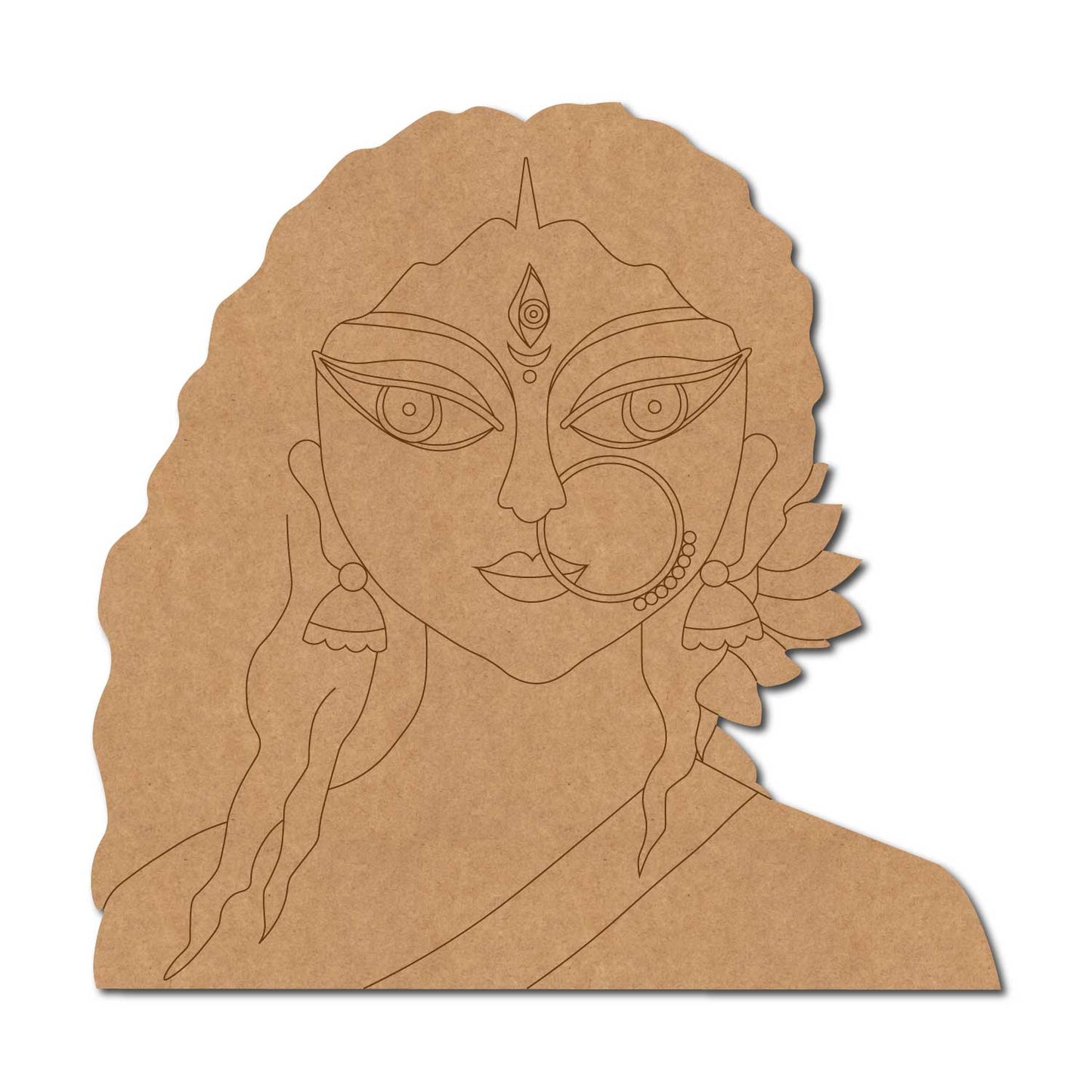 Trinayani Durga Maa Pre Marked MDF Design 4