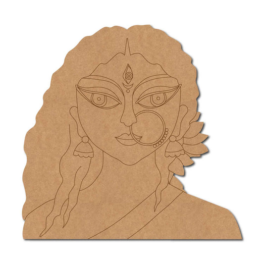 Trinayani Durga Maa Pre Marked MDF Design 4