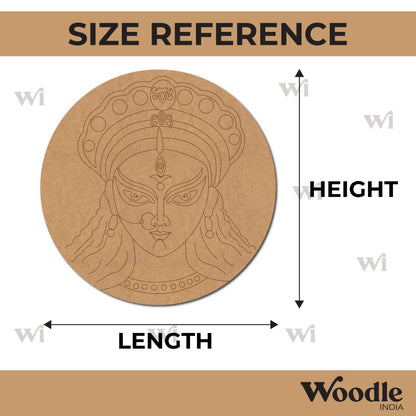 Trinayani Durga Maa Pre Marked Round MDF Design 1