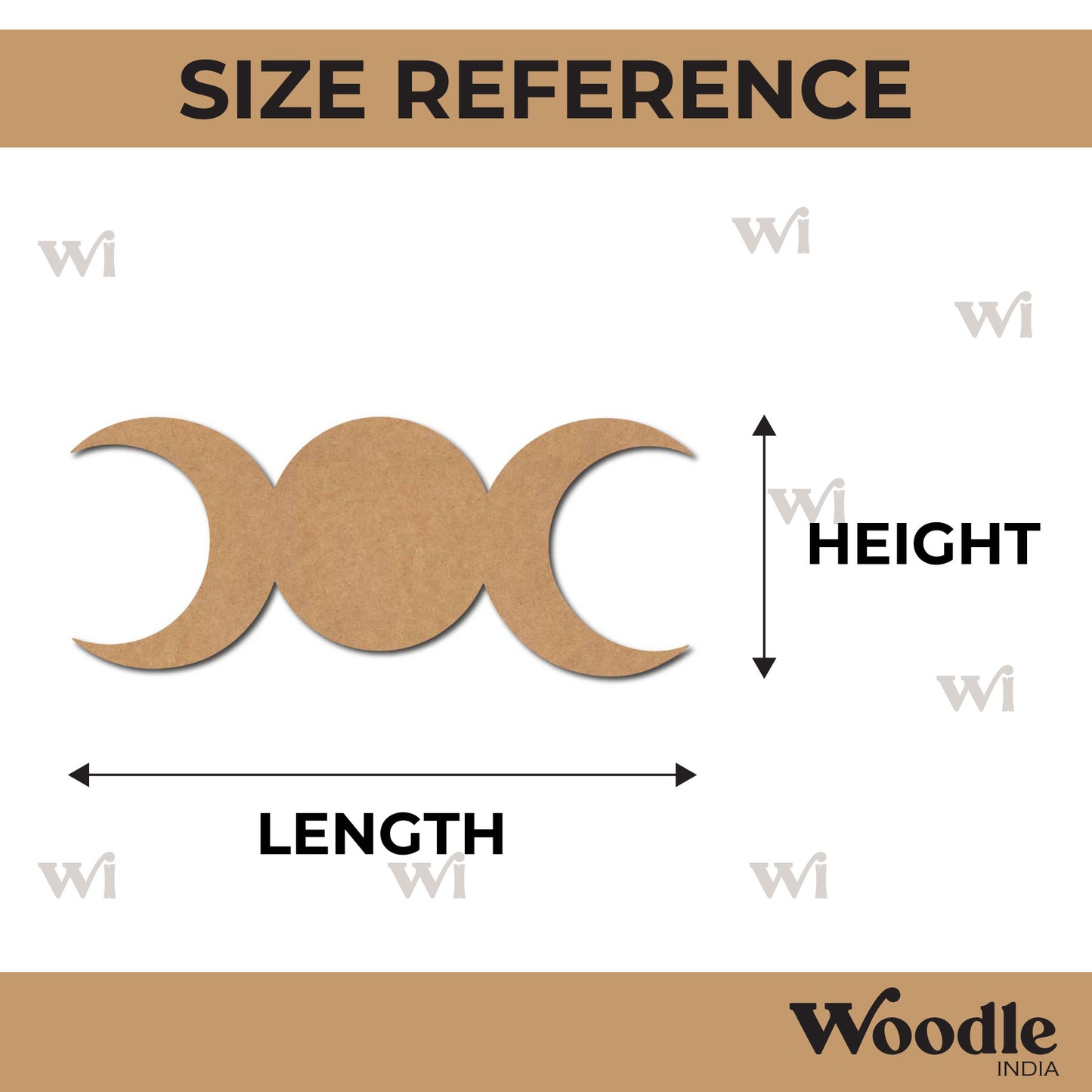 Triple Moon Cutout MDF Design 1