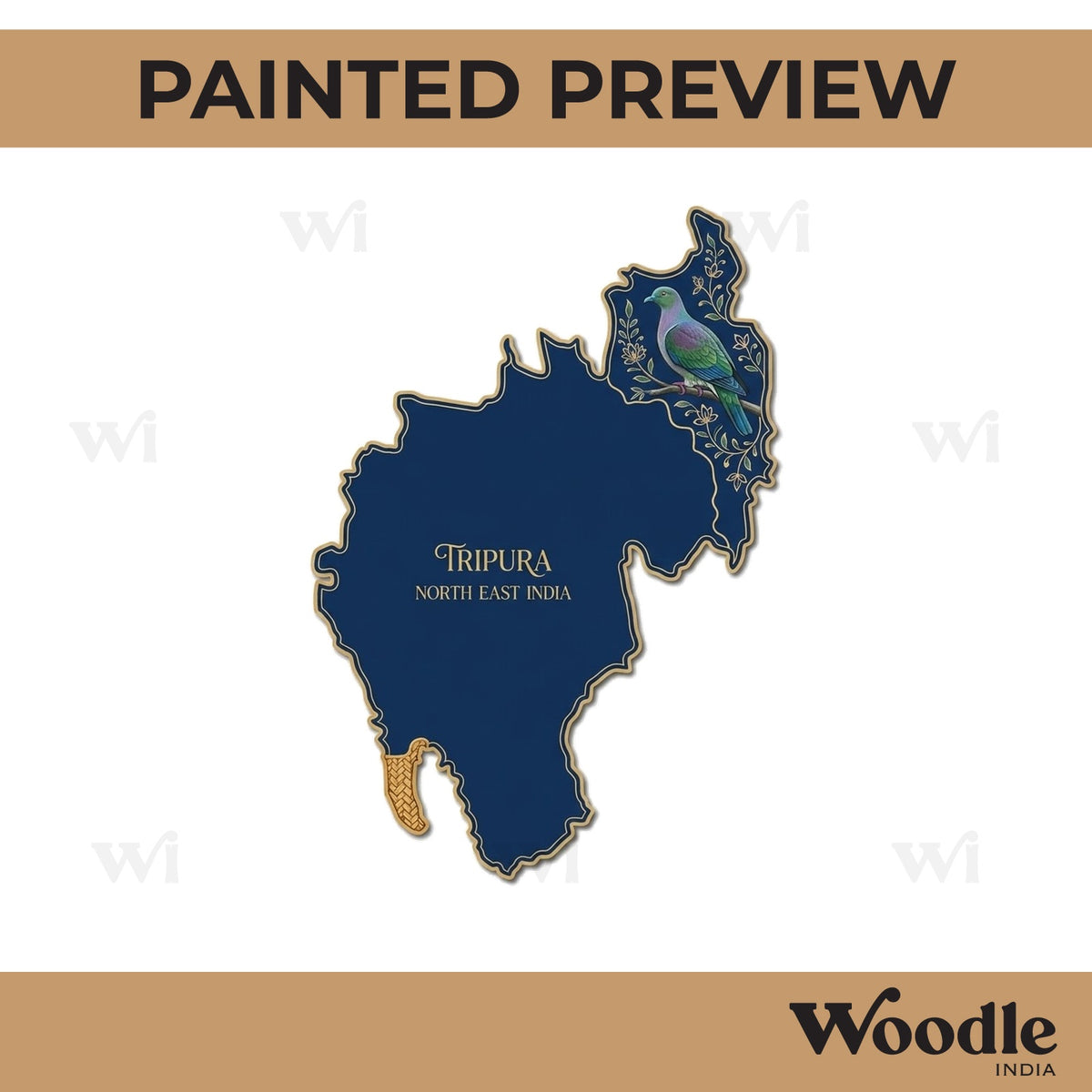 Tripura Map Cutout MDF Design 1