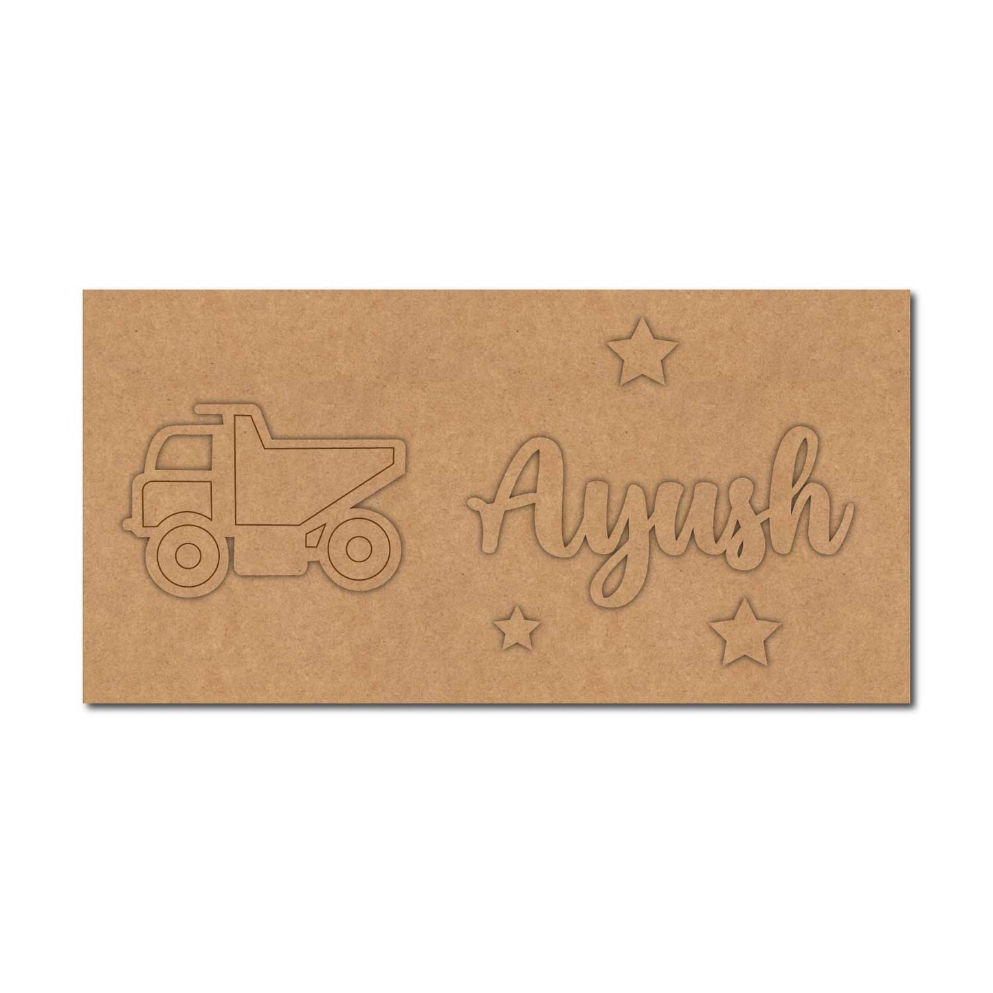 Truck Kids Nameplate MDF Design 1