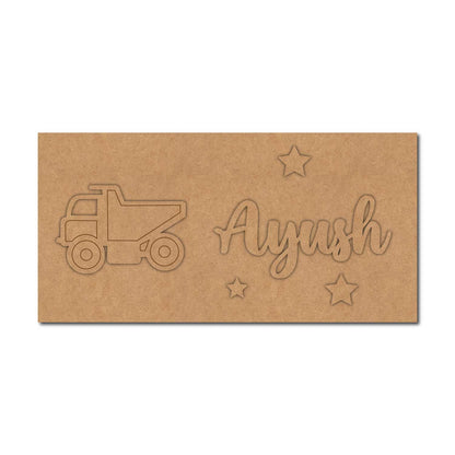 Truck Kids Nameplate MDF Design 1