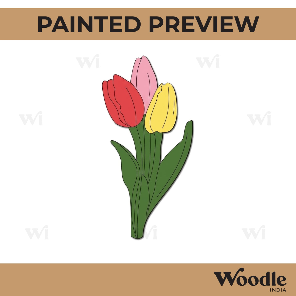 Tulip Flowers Pre Marked MDF Design 1