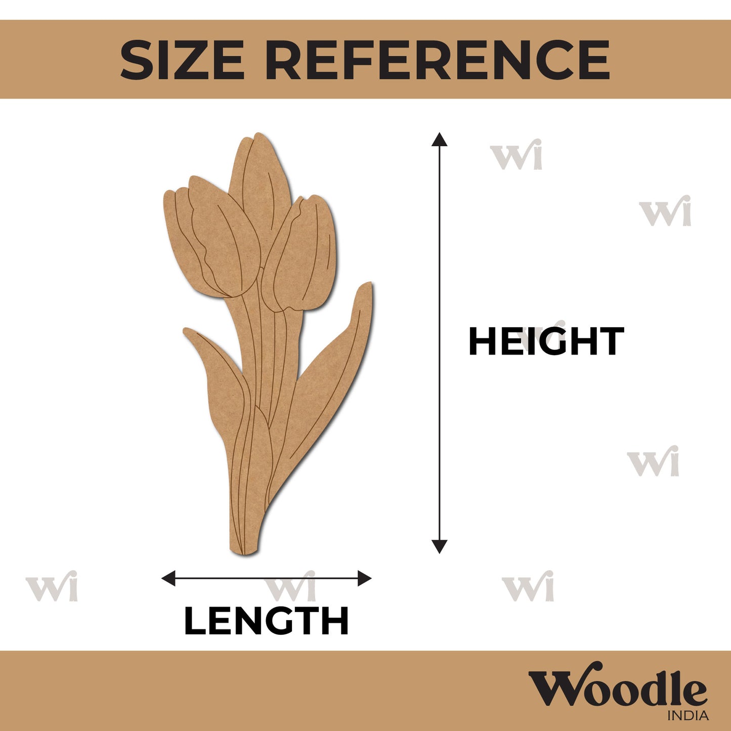 Tulip Flowers Pre Marked MDF Design 1