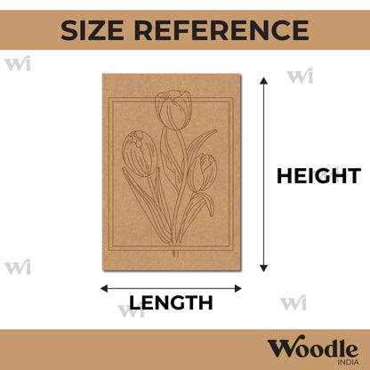 Tulip Flowers Pre Marked Rectangle MDF Design 1