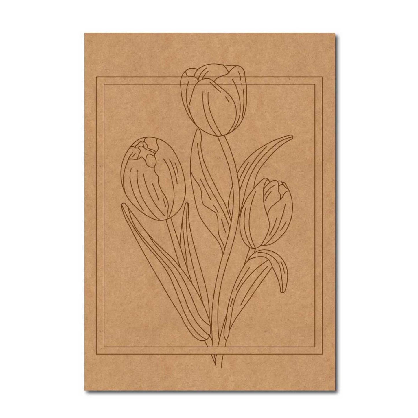 Tulip Flowers Pre Marked Rectangle MDF Design 1