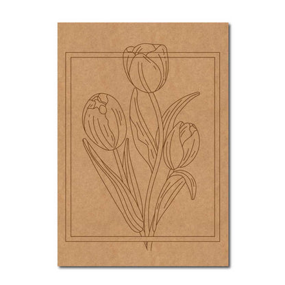 Tulip Flowers Pre Marked Rectangle MDF Design 1