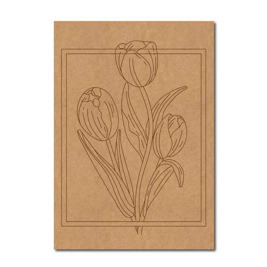 Tulip Flowers Pre Marked Rectangle MDF Design 1