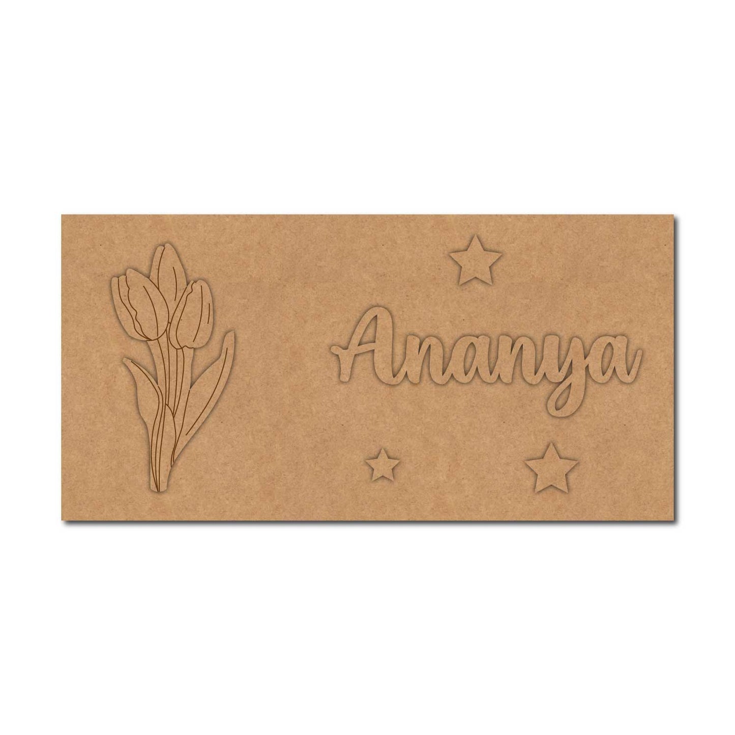 Tulip Kids Nameplate MDF Design 1