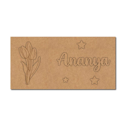 Tulip Kids Nameplate MDF Design 1