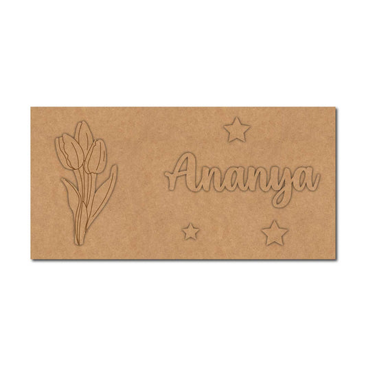 Tulip Kids Nameplate MDF Design 1