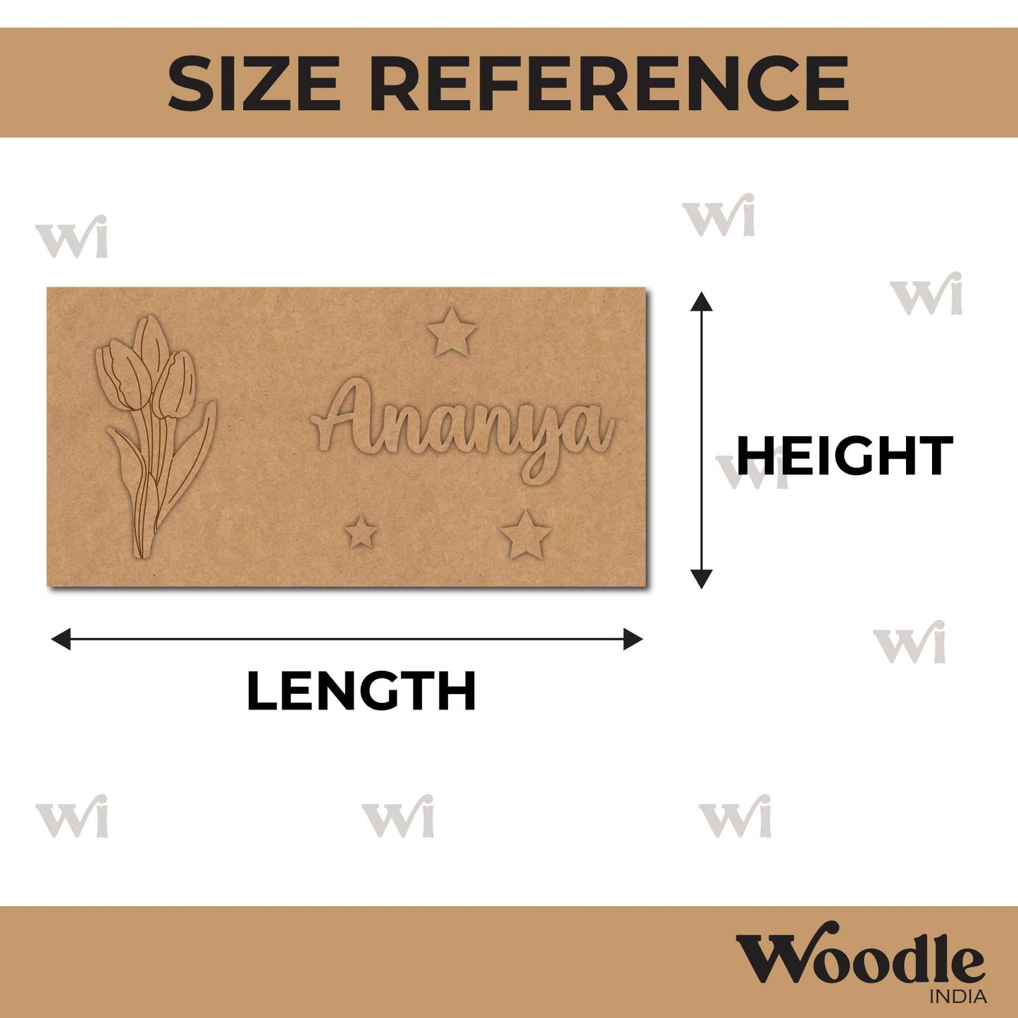 Tulip Kids Nameplate MDF Design 1