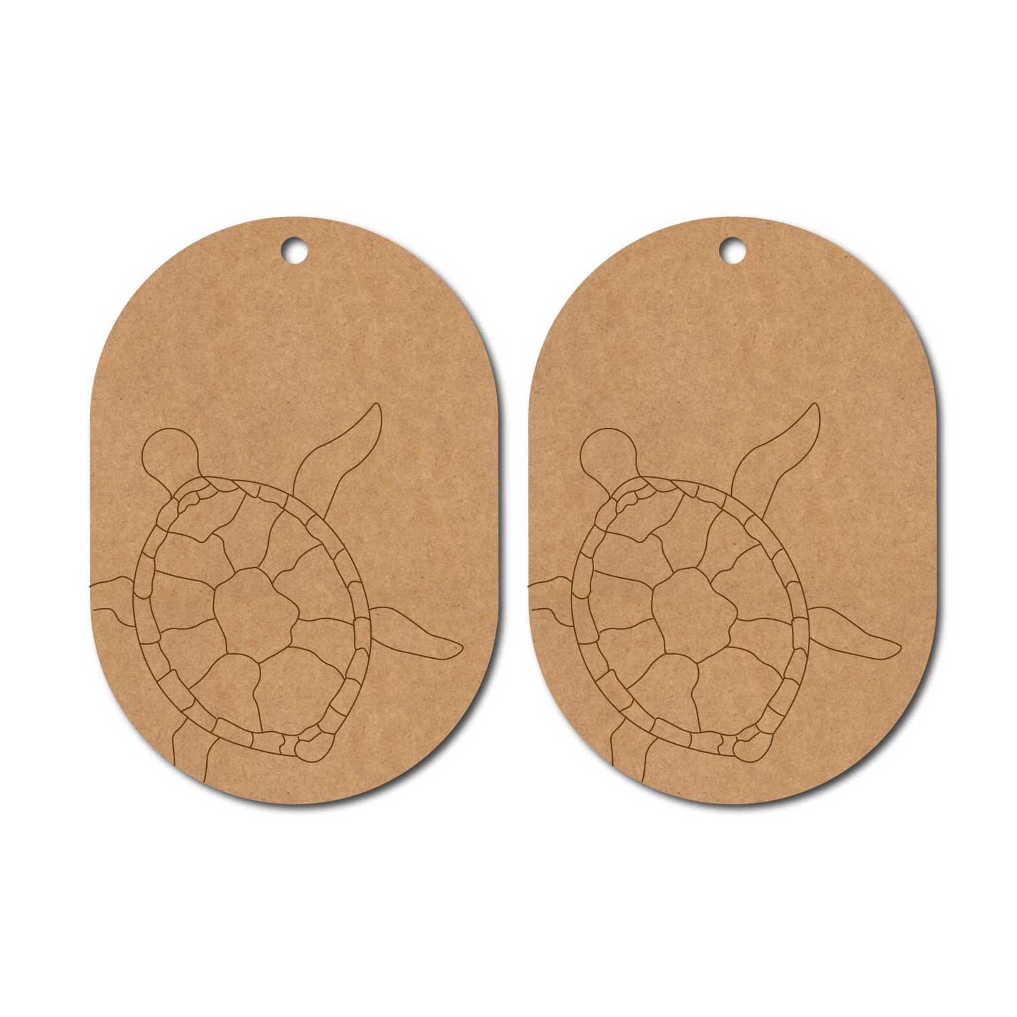 Turtle Earrings Pre Marked MDF Design 1